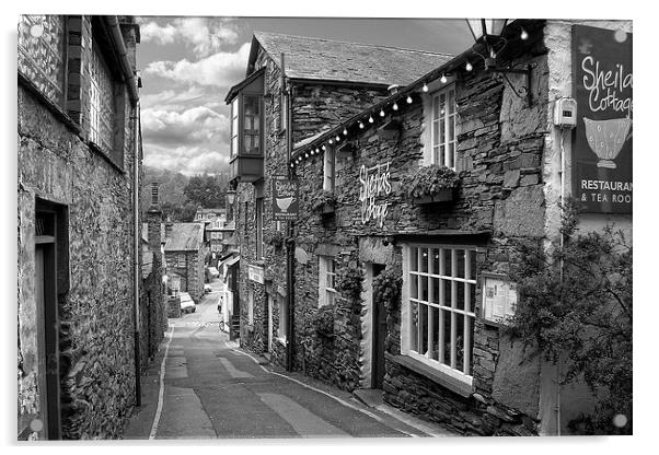 Slate Houses in the Lake District B&W Acrylic by Tom Gomez