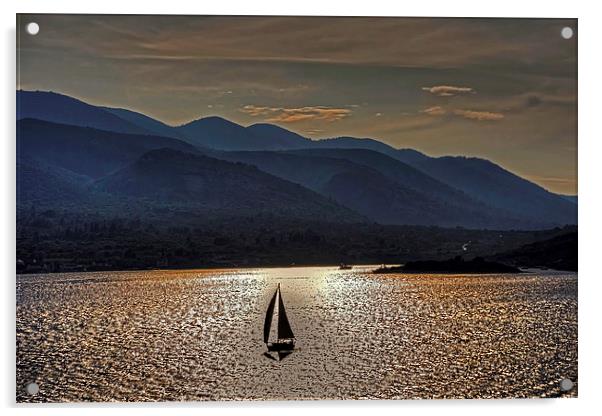 Sunset on the Dalmatian Coast Acrylic by Tom Gomez