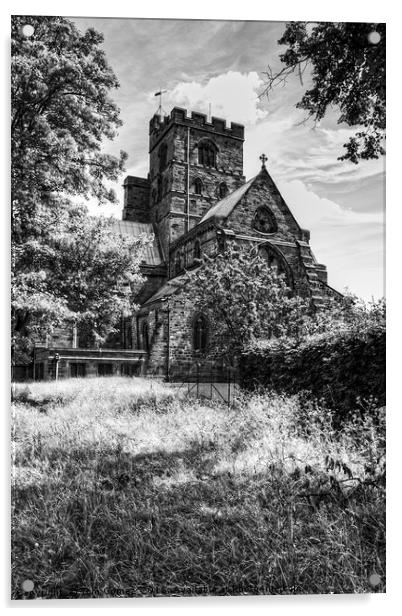 Carlisle Cathedral - B&W Acrylic by Tom Gomez