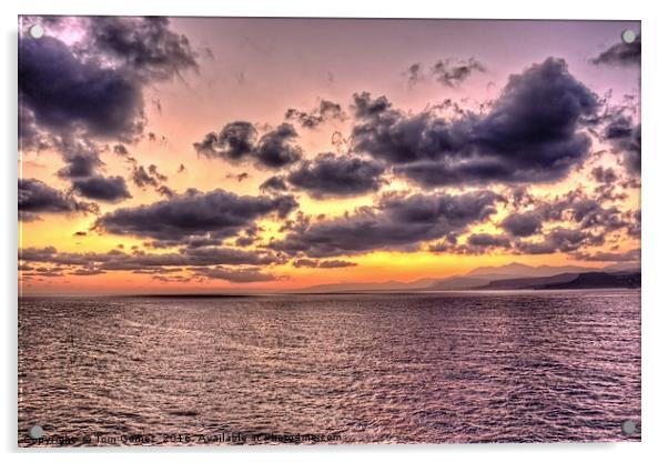 Sunrise in the Aegean Acrylic by Tom Gomez