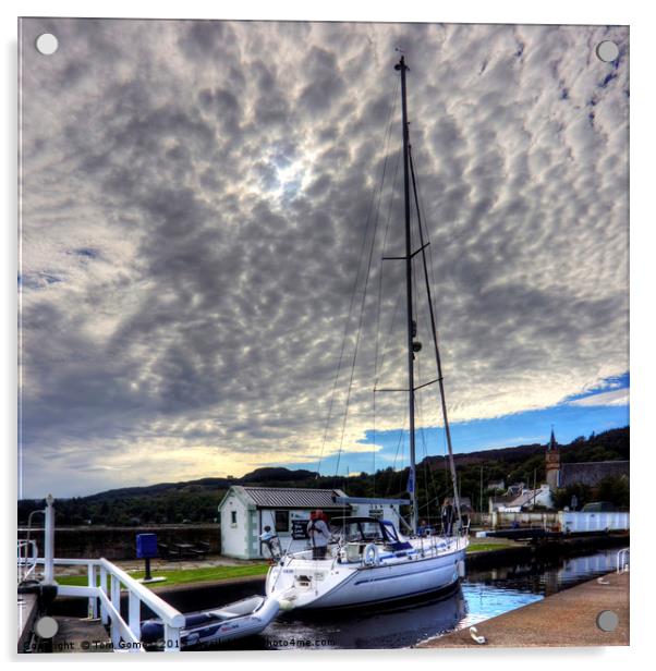 Yacht under a Dappled Sky Acrylic by Tom Gomez