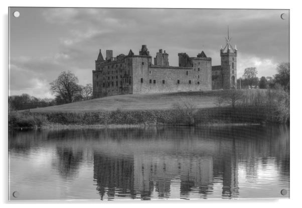 Palace and Church by the Loch - B&W Acrylic by Tom Gomez