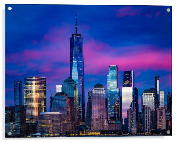 Blue Hour Downtown Manhattan Acrylic by Chris Lord