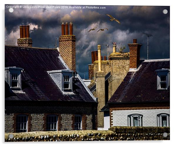  Seaside Chimney Pots at Sunset Acrylic by Chris Lord