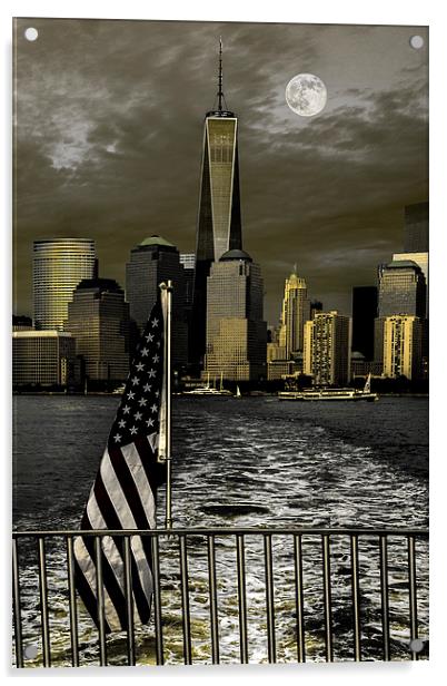  Liberty's Last Light Acrylic by Chris Lord
