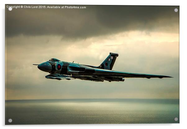   Vulcan XH558 Over The Sea Acrylic by Chris Lord