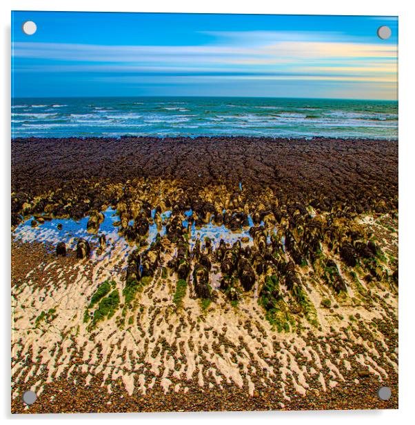 Rottingdean Beach Abstract Acrylic by Chris Lord
