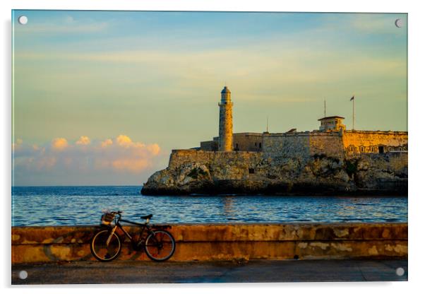 Daybreak On The Havana Malecon Acrylic by Chris Lord