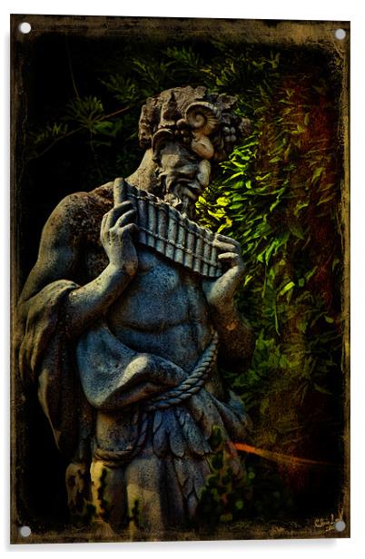 Pagan Pan Plays his Pipes Acrylic by Chris Lord
