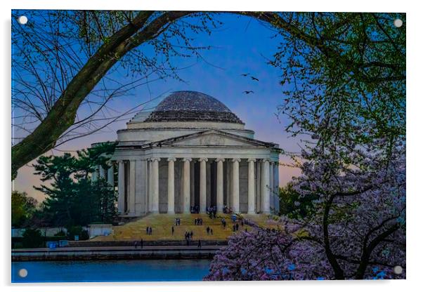 The Jefferson Memorial In Spring Acrylic by Chris Lord