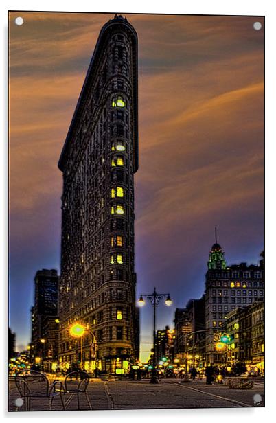 The Flatiron At Twilight Time Acrylic by Chris Lord