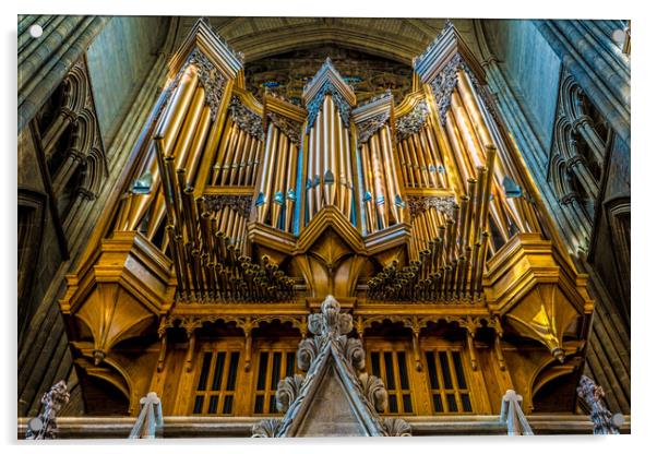The Pipe Organ At Lancing College Acrylic by Chris Lord