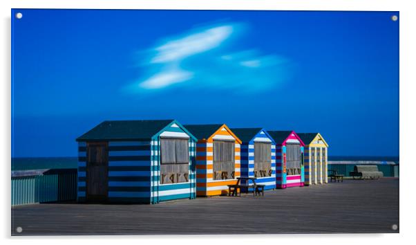Beach Huts At Hastings Acrylic by Chris Lord