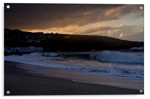 Stormy St Ives Acrylic by Karl Butler