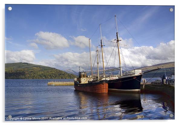 Boats At Loch Fyne Acrylic by Lynne Morris (Lswpp)
