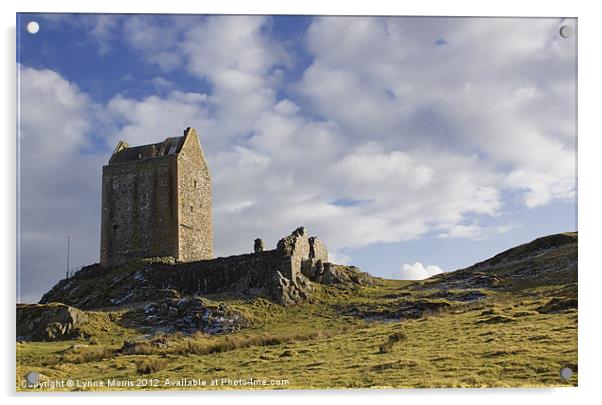 Smailholm Tower Acrylic by Lynne Morris (Lswpp)