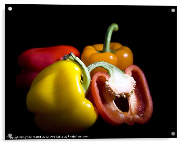 Peppers Acrylic by Lynne Morris (Lswpp)