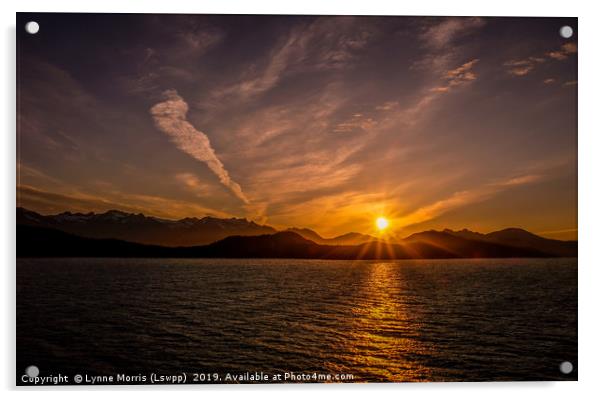 Alaskan Sunset Acrylic by Lynne Morris (Lswpp)