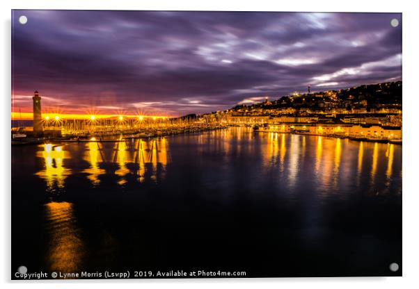 Sunset over Sete, France Acrylic by Lynne Morris (Lswpp)