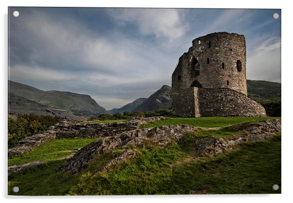 Dolbadarn Castle Acrylic by Eddie John