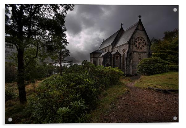 Church of St Mary and St Finnan Acrylic by Eddie John