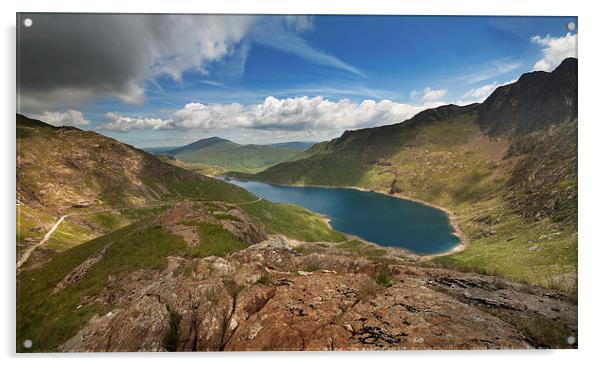  Llyn Llydaw panorama Snowdonia Acrylic by Eddie John