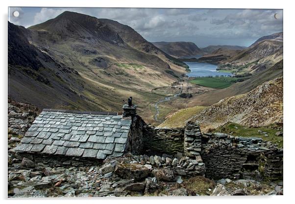  Old Quarry hut - Buttermere  Acrylic by Eddie John