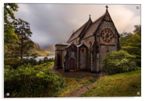 St Mary and St Finnan church Glenfinnan Acrylic by Eddie John