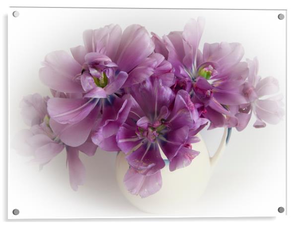 Purple tulips  Acrylic by Eddie John