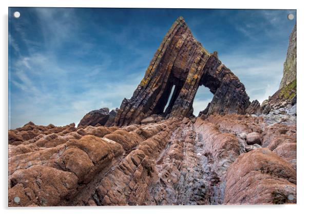Blackchurch Rock -  Devon Acrylic by Eddie John
