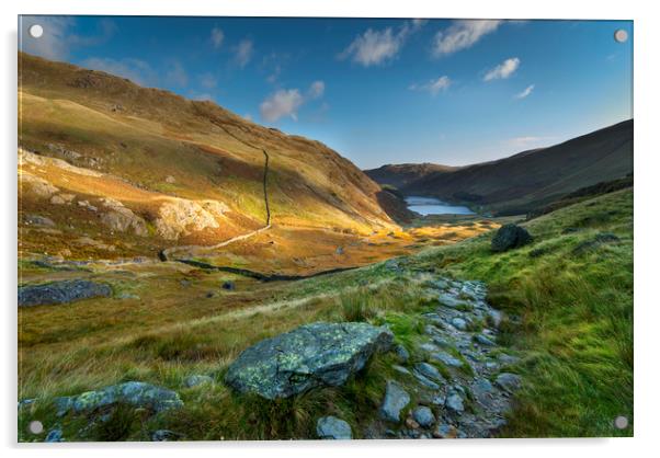 Early morning at Haweswater reservoir in the lake  Acrylic by Eddie John