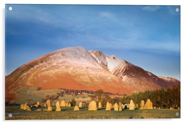 Blencathra or Saddleback lake district cumbria   Acrylic by Eddie John