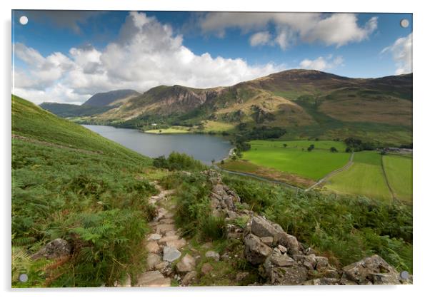 Buttermere and Butteremer fell lake district cumbr Acrylic by Eddie John