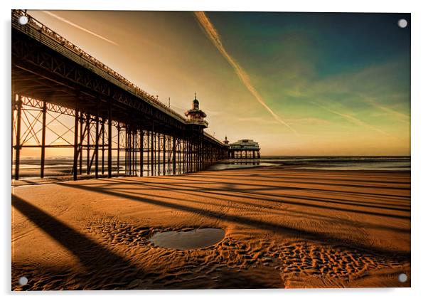 Shadows Of The Pier Acrylic by John Hare