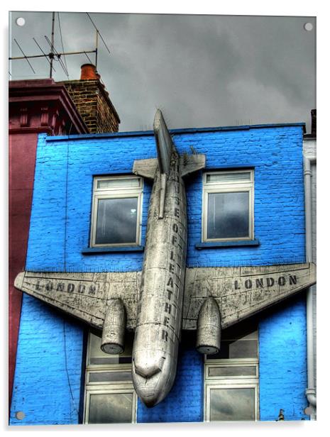 Plane - Camden High Street Acrylic by Victoria Limerick