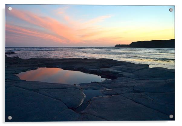 Kimmeridge dusk reflection Acrylic by richard jones