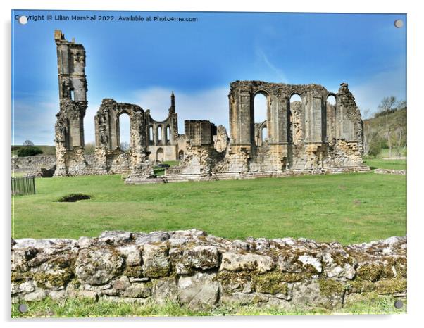 Byland Abbey Acrylic by Lilian Marshall