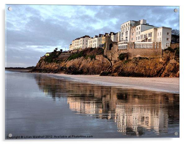 Reflections of Tenby. Acrylic by Lilian Marshall