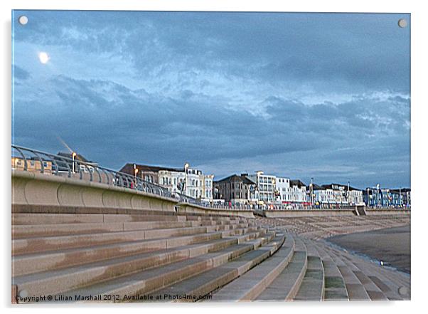 Central Promenade ,Blackpool Acrylic by Lilian Marshall