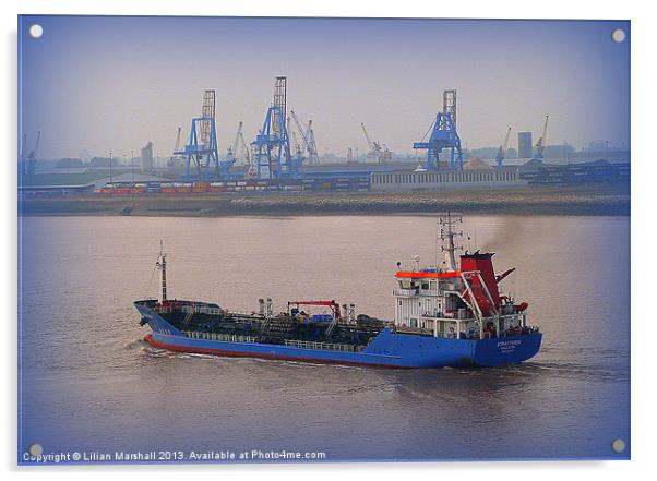 The Straitview Oil/Chemical Tanker Acrylic by Lilian Marshall