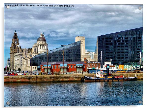 A Corner of Liverpool Acrylic by Lilian Marshall