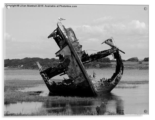 Decommissioned Trawler. Acrylic by Lilian Marshall