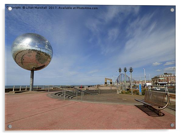 Blackpool South Promenade.  Acrylic by Lilian Marshall