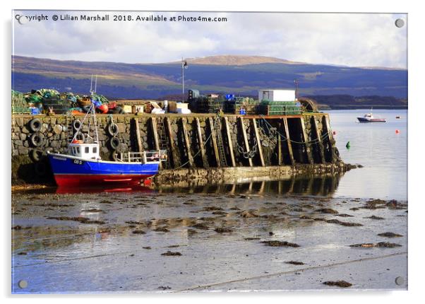 Fishermans Pier . Tobermoray Isle of Mull.  Acrylic by Lilian Marshall