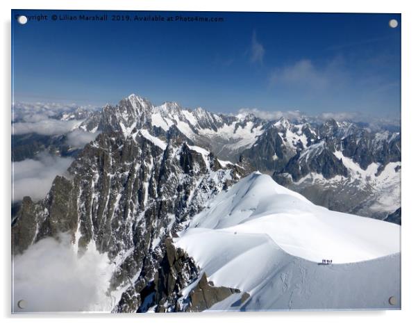 Aiguille Du Midi Chamonix Acrylic by Lilian Marshall