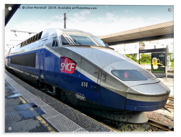 SNCF High Speed Train TGV. Acrylic by Lilian Marshall
