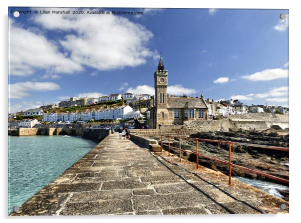 Porthleven Harbour. Acrylic by Lilian Marshall