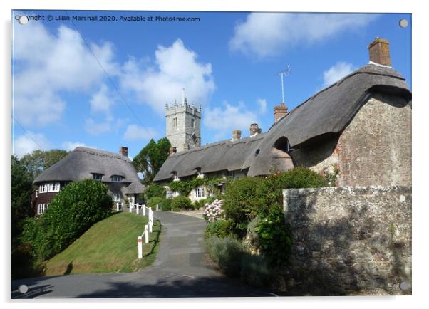 Godshill Village Acrylic by Lilian Marshall