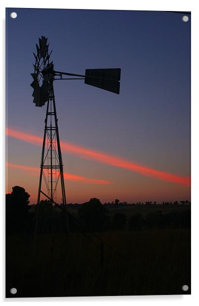 Sunset Windmil Acrylic by Hush Naidoo