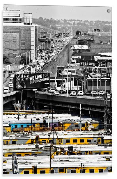 The trains Acrylic by Hush Naidoo